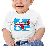 カッコいい ボーイとガール 飛行機 カートゥーン ポスター 半袖シャツ 100%棉 White Size 24 Months