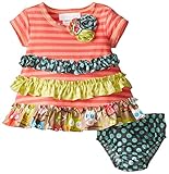 ベビーGirls幼児コーラルストライプ印刷をミックスTiersニットドレス( 12 m ,コーラル)