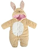(コ-ランド) Co-land ベビー服 ロンパース 赤ちゃん カバーオール 新生児 長袖 フード ウサギ耳付き 配色 着ぐるみ 女の子 男の子 秋冬防寒 出産祝い 可愛い 66