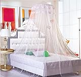 Sell4Style Mosquito Net for Bed Canopy Dome White Elegant Lace For Crib Twin Full Queen Bed by Sell4