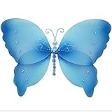 ナイロンHanging Butterfliesデコレーションクリスタル – メッシュバタフライ装飾の女の子のベッドルーム、赤ちゃん保育園、ホーム、Playroom、結婚式、壁&天井by bugs-n-