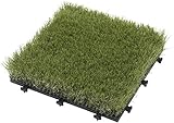 タカショー 敷くだけ人工芝 グリーン 約W30×D30×H6cm