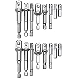 2*8本セット　ソケットビットアダプターセット アダプター 六角軸シャンク延長ドリルバー(1/4インチ、 3/8インチ、1/2インチ)