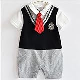 S'Mベビーフォーマ男の子セレモニーロンパースタキシードベスト結婚式宮参り