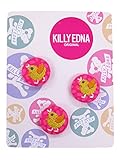KILLYEDNA(キリィエドナ) 刺繍くるみボタン キリーズマーブル 3個セット20mm 黄色のひよこ