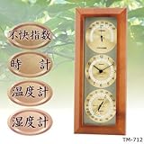 EMPEX(エンペックス気象計) 天然木 快適モニタ1台4役不快指数・時計・温度・湿度計 TM-712
