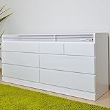 開梱設置 チェスト タンス 幅160 3段 完成品 木製 ツートンカラー ローチェスト 収納家具 AYU-3-326-KK (ホワイト)