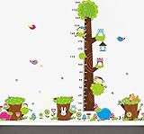 Nursery XL Wall Decal, Nursery Monkey, Owl,Bunny Growth Chart Wall Decal, Nursery Wall Decor, Nurser