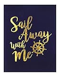 RoomMates装飾保育園ベビールームSail Away With Me Boxed Plaque – Navy