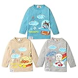(グレー/95cm)ベビー服 男の子 Tシャツ 長袖 アンパンマン 前後つづきプリント ネームタグ付 男児 ベビー