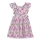 Domybest　子供服 女の子 ワンピース　スカート ピンク　サンドレス 可愛い　花柄 プリントドレス ガールズ ワンピース ノースリーブ 春夏　日常着　誕生日 入学式 卒業式 発表会 結婚式 七五