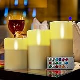 GPCT 3 LED Real Wax Unscented [Flameless Candles] W/ Built-In Timer. Great for Bedroom Bathroom Wedd