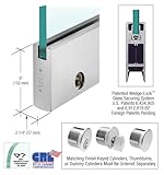 CRLサテン陽極酸化6 " Squareドアレールwithロック – 35 – 3 / 4 " 3 / 4の長"ガラス