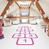 Zooarts 子供の部屋 古典的なゲーム ホップスコッチ ゲーム子供のための 取り外し可能な ウォールステッカー 壁デカール 壁紙