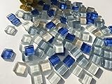 モザイクタイル 10mm角 ガラスタイル バラ 約100g 袋入り (クリアブルー4色ミックス)