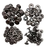 KUKU工房 バネホック ホック ボタン レザークラフト ハンドメイド 50組セット (12mm, ブラック)