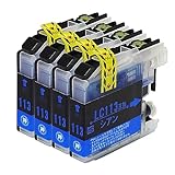 【横トナ】ブラザー(Brother)用 LC113 シアン 4本セット 互換インクカートリッジ LC113C ＜残量表示対応＞対応機種: MFC-J6975CDW / MFC-J6973CDW / MFC-J6970CDW / MFC-J6770CDW / MFC-J6573CDW / MFC-J6570CDW / MFC-J4910CDW など