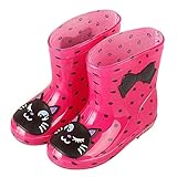 Plus Nao(プラスナオ) 子供用 長靴 レインブーツ レインシューズ 男の子 女の子 ベビー キッズ 猫 ウサギ カエル 雨具 ファー付き 雪遊び 1 18 猫水玉