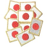 ワッペン屋 WappenCook 小さい ミニ 日本国旗 ワッペン 日の丸 SSS ゴールド10枚セット アイロン接着