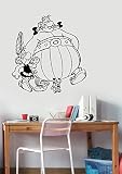 Asterix and Obelix壁ステッカー取り外し可能ビニールデカールFrench Comicsムービーアートデコレーション家庭家庭用品子供ルーム寝室子供部屋漫画装飾aab2