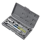 レンチ･スパナ　40点セット 差込角6.3(1/4インチ)　12.7mm(1/2インチ) 9.5mm (3/8インチ) 炭素鋼･鋼製品　長持ち　自動車修理工具　家庭に必ず備え物