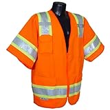 Radians SV63O5X Polyester Class 3 Two Tone Surveyor Safety Vest, 5X-Large, Orange by Radians