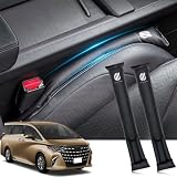 HUDIY（フーディ）シートサイド隙間埋め 新型アルファード 40系 車用 シートサイド隙間埋め ALPHARD 40系 (2023年6月～現行) PUレザー シートコンソール サイドクッション センター スボーツ式 運転席 助手席 ゴミ小物類 落下防止 プリントロゴ入り小物入れ 2本セット (ブラック)
