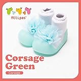 アティパス attipas ベビーシューズ コサージュ グリーン Sサイズ（10.8cm）