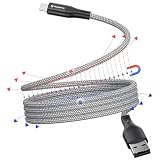 Magtame USB-Type Cケーブル 急速充電 QC3.0対応 USB-Cケーブル 磁力吸着絡まり防止 usbケーブルタイプc 金属製コネクタ 二重ナイロン 形状記憶 Xperia/Samsung/Switch Android usb a to c機器等対応 (1M-ブルー)