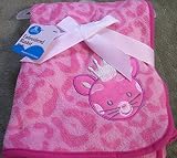 Pink Princess Cat 30 x 30 Inch Soft 100 % Polyester Blanket by Crib Mates