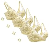 iLoveSIA (アイラブシア) マタニティ ブラジャー クロスオープン ノンワイヤー ブラカップ付 4枚セット 黄 LL「2XL実物サイズタグ」