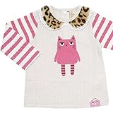 2016年 秋冬 UZUCHAT ウズチャット レオパード衿 アップリケ 長袖Ｔシャツ UZULAND ウズランド ピンク◇95cm