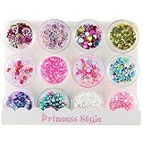 Princess-style シャカシャカモールド 封入パーツ ネイル レジン 12種類セット (ピンク系)