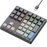 Kisnt カスタムメカニカルナンバーパッド QMK/VIA プログラム可能 ホットスワップ可能 テンキー 34キー 有線USB RGB バックライトテンキーパッド PBTキーキャップ付き ノートパソコン MacBook コンパクトキーボード用 (ブラック、リニアスイッチ)