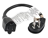 ケーブル引出線1 ft超低プロファイル角度電源延長コードNEMA 5 – 15p to 5 – 15r 16 / 3 AWG SJT