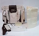 Baby Bella's Skinly Diaper Tote/Messenger Bag w/ changing pad wipe container & bottle holder (Pearl 