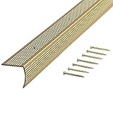 M-D Building Products 79020 Fluted 1-1/8-Inch by 1-1/8-Inch by 36-Inch Stair Edging Satin Brass [並行輸