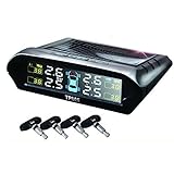 Hain@ Auto Wireless Solar Energy TPMS Tire Pressure Monitor System with 4 Internal Replaceable Batte