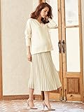 Angeliebe エンジェリーベ マタニティ ツイル アコーディオン プリーツ スカート 妊婦服 産前 産後 ロング マキシ フリー アイボリー 21530 21530200