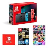 Nintendo Switch 本体 (ニンテンドースイッチ) Joy-Con(L) ネオンブルー/(R) ネオンレッド+【任天堂ライセンス商品】Nintendo Switch専用液晶保護フィルム 多機能+マリオカート8 デラックス - Switch (【Amazon.co.jp限定】Nintendo Switch ロゴデザイン マイクロファイバークロス 同梱)