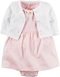 カーターズ Carter's 半袖ワンピース ＆ カーディガン 2点セット 2-Piece Babysoft Bodysuit Dress & Cardigan Set NB (50-55cm)