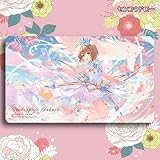 センコウドロー カードゲームプレイマット プレイマット カードキャプターさくら 木之本桜 きのもと さくら アニメグッズ TCG万能 収納ケース付き アニメ 萌え カード枠なし (60cm * 35cm * 0.2cm)