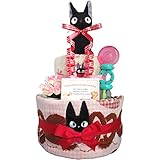 出産祝いに魔女の宅急便 ジジのおむつケーキ2段 ジブリ 女の子/赤ちゃん/内祝い/誕生日プレゼント/ギフトセット/ダイパーケーキ (パンパースM18 （1歳のお誕生日プレゼント用に）)