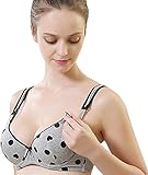 CAKYE ®レディースコットンソフトカップアンダーワイヤーマタニティ授乳ブラ カラー: グレー
