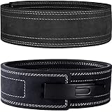 Zawick レバーアクションベルト パワーベルト トレーニングベルト レザー 革 筋トレ ベルト リフティングベルト (black blackバックル, XS)