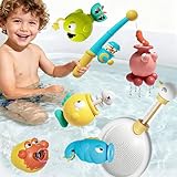JUYEE お風呂 おもちゃ 知育玩具 3歳4歳5歳6歳 魚釣り 水遊び ゲーム フィッシングゲーム プール 磁気釣り 釣り遊び プレイ 男の子 女の子 誕生日プレゼント クリスマス (7点セット)