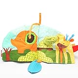 ING STYLE (イング スタイル) 布絵本サファリ ベビー キッズ ソフトブック ストラップ付 一緒にお出かけ アクティビティブック 10種類の楽しい仕掛け絵本