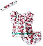 Rosie Pope Little Girls Watermlon 3 Piece Set with Matching Headband Azalea Pink 12 Months [並行輸入品]