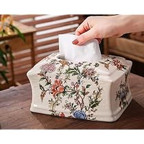 希少品！50s〜60s アメリカアンティーク　ゴールド花柄ティッシュケースUSA Amazon｜ティッシュケース 陶器 ティッシュケース アンティーク