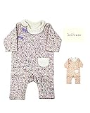 【子供服】 kids zoo (キッズズー) ボア衿付ニットキルト小花柄オール 70cm，80cm W64705